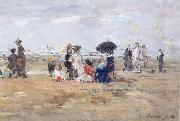 Trouville Scene de plage Eugene Boudin